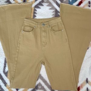 SHEIN Jeans | khaki high waist flare leg jeans ~ size XS US 2